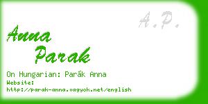 anna parak business card